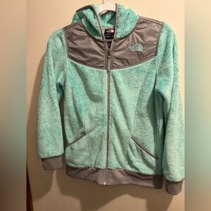 The North Face Kids Aqua and Gray Fleece Hoodie
